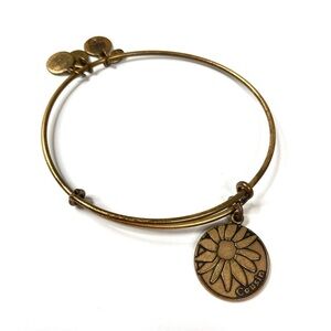 3/$30 Alex and Ani | Bronze Gold Flower Cousin Bangle Bracelet